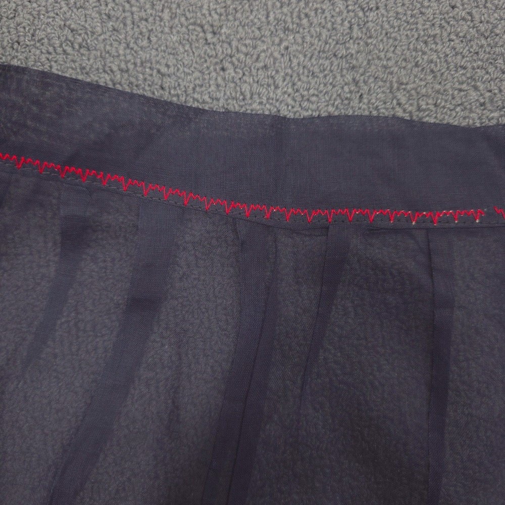 Vintage Black Sheer Half Apron Red Rose Applique Contrast Stitch Pocket Retro - Picture 5 of 6